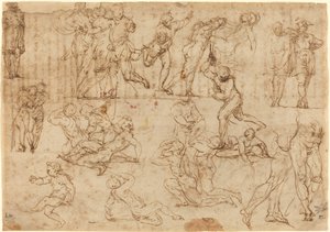 Figurstudier [recto] av Perino del Vaga