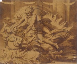 Jupiter visar sig för Semele, 1501-47. av Perino del Vaga
