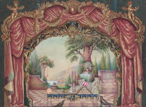 Bakgrund för Vaudeville Stage, ca. 1938.