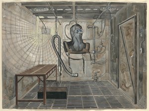 Inre sandblästringskammare, 1935, ca. 1947. av Perkins Harnly