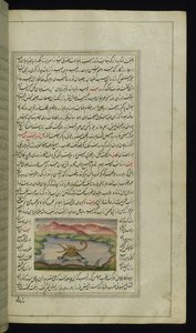 En sköldpadda bär en skorpion på ryggen över en flod från Lights of Canopus av Persian School