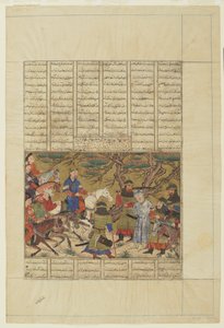 Ardashir fångar Ardavan, 1330-40 av Persian School