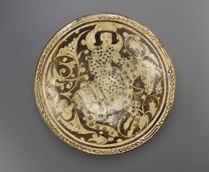 Dish, Kashan-regionen, Iran, Saljuq-dynastin, sent 1100-tidigt 1200-tal (keramik) av Persian School