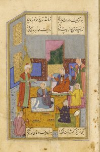 Egyptiska kvinnor skar sina händer vid åsynen av Yusufs skönhet, ca 1565-70 av Persian School