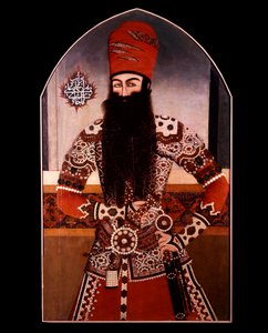 Persisk konst: "" Porträtt av Mohamed Ali Shah (Mohammad Ali Shah Qajar) (1872-1925) Anonym målning. 1800-talets privatsamling av Persian School