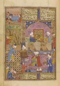 Scen i en krog från en Divan av Hafiz, ca 1552-53 av Persian School