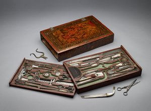 Verktygssats föreställande den heliga familjen, ca 1830 (blandade media) av Persian School