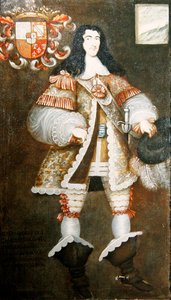 Porträtt av Don Tomas Castro Chaves y Madondoa (olja på duk) av Peruvian School