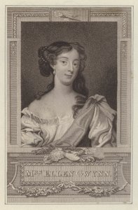 Nell Gwyn, älskarinna till kung Charles II (gravyr)