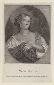 Nell Gwyn, älskarinna till kung Charles II (gravyr)