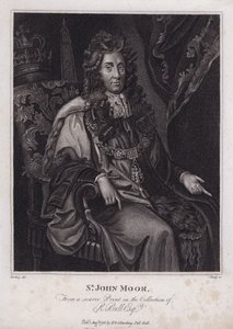 Sir John Moore, engelsk politiker, MP och Lord Mayor of London (gravyr)