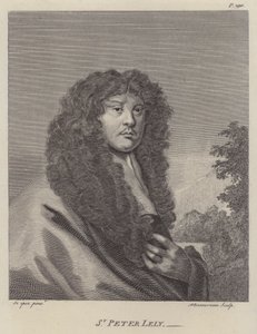Sir Peter Lely, engelsk konstnär (gravyr) av Peter (after) Lely