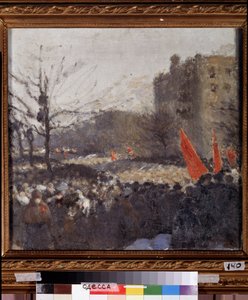 Revolutionär demonstration i februari 1917 (olja på duk)