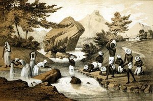 Hindu kostymer, Mauritius, graverad av James Queen (1824-c.1877) pub. av Peter S. Duval (litho) av Peter Bernhard Wilhelm (after) Heine