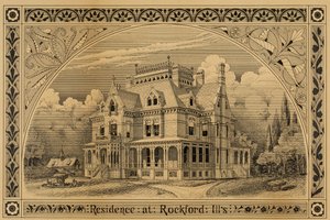N. C. Thompson House, Rockford, Illinois, Perspective, 1876.