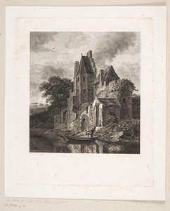Slottsruin vid en flod