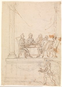 Kungafamiljen vid ett bord på Hirschholms slott 29 september 1771