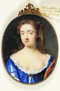 En dotter till Sir Edward Villiers Knight-Marshal (akvarell på veläng)