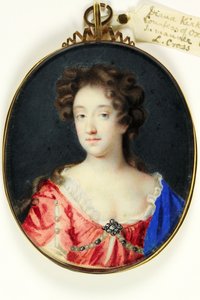 Diana Kirke, grevinna av Oxford (akvarell på veläng)