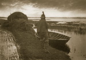 Marsh Man på väg att klippa Schoof-grejer, ca 1886