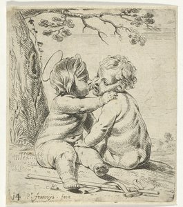 Kristus och Johannes Döparen som barn av Peter Franchoys