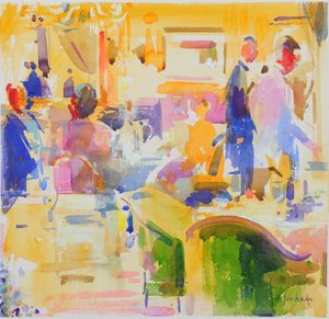 Frukost på The Carlyle, New York av Peter Graham (Contemporary)