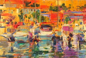 Riviera Harbour Sun av Peter Graham (Contemporary)