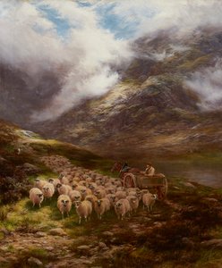 To Valley Pastures (olja på duk)
