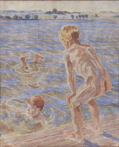 Badande pojkar. Fåborg Fjord