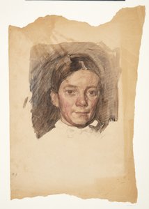 Porträtt av konstnärens hustru Elise av Peter Hansen