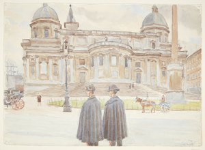 Två Carabinieri utanför Santa Maria Maggiore av Peter Hansen