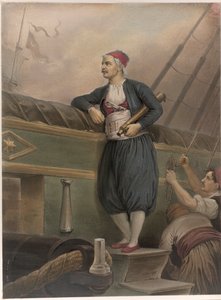 En grekisk sjöman ombord på ett fartyg, från ett "Album of Greek Heroism, or the Deliverance of Greece" av Peter Heinrich Lambert von Hess