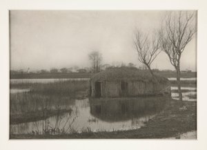 A Reed Boat-House, tavla XXXI från Life and Landscape on the Norfolk Boards av Peter Henry Emerson