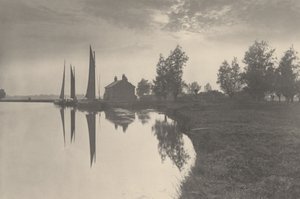 Cantley: Wherries Waiting for the Turn of the Tide,1886 (foto) av Peter Henry Emerson