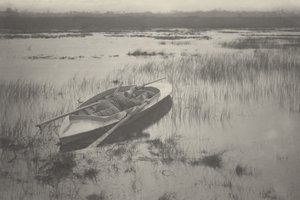 Skytt arbetar upp till fågel,1886 (foto) av Peter Henry Emerson