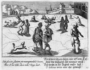 Par som åker skridskor, ca 1650 av Peter I Rollos