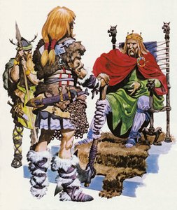 En brittisk hövding ber de saxiska anfallarna att komma och slåss för honom av Peter Jackson