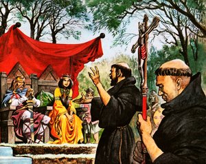 Augustinus predikar för kung Ethelbert av Peter Jackson