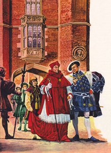 Kardinal Wolsey och kung Henry VIII på Hampton Court av Peter Jackson