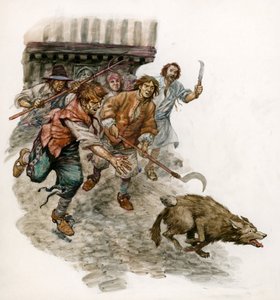 Jagar en vild hund genom gatorna av Peter Jackson