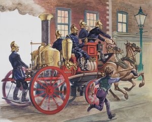 Fire Engine (gouache på papper) av Peter Jackson