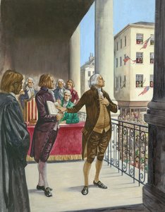 George Washington svurs in som USA:s första president i New York av Peter Jackson