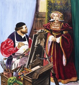 Holbein maler et portræt af Anne af Clevesswed av Peter Jackson