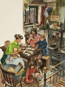 Tillverkning av tändsticksaskar (gouache på papper) av Peter Jackson