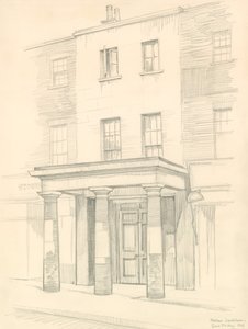 Marylebone Theatre, London, ingång på Church Street, byggd 1837 av Peter Jackson