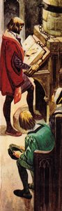 Läser en kedjad bibel i kyrkan av Peter Jackson
