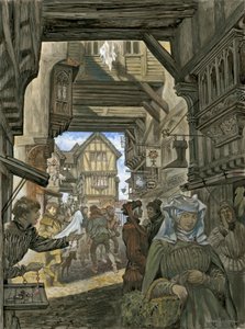 Shopping på gamla London Bridge av Peter Jackson