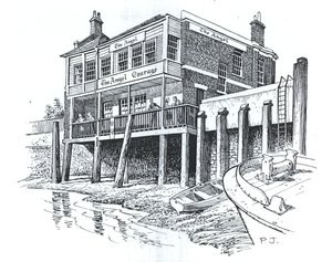The Angel, Bermondsey, London (bläck på papper) av Peter Jackson
