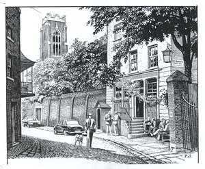 The Grenadier, Wilton Row, Belgravia (bläck på papper) av Peter Jackson