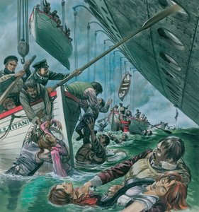The Sinking of the Titanic (gouache på papper) av Peter Jackson
